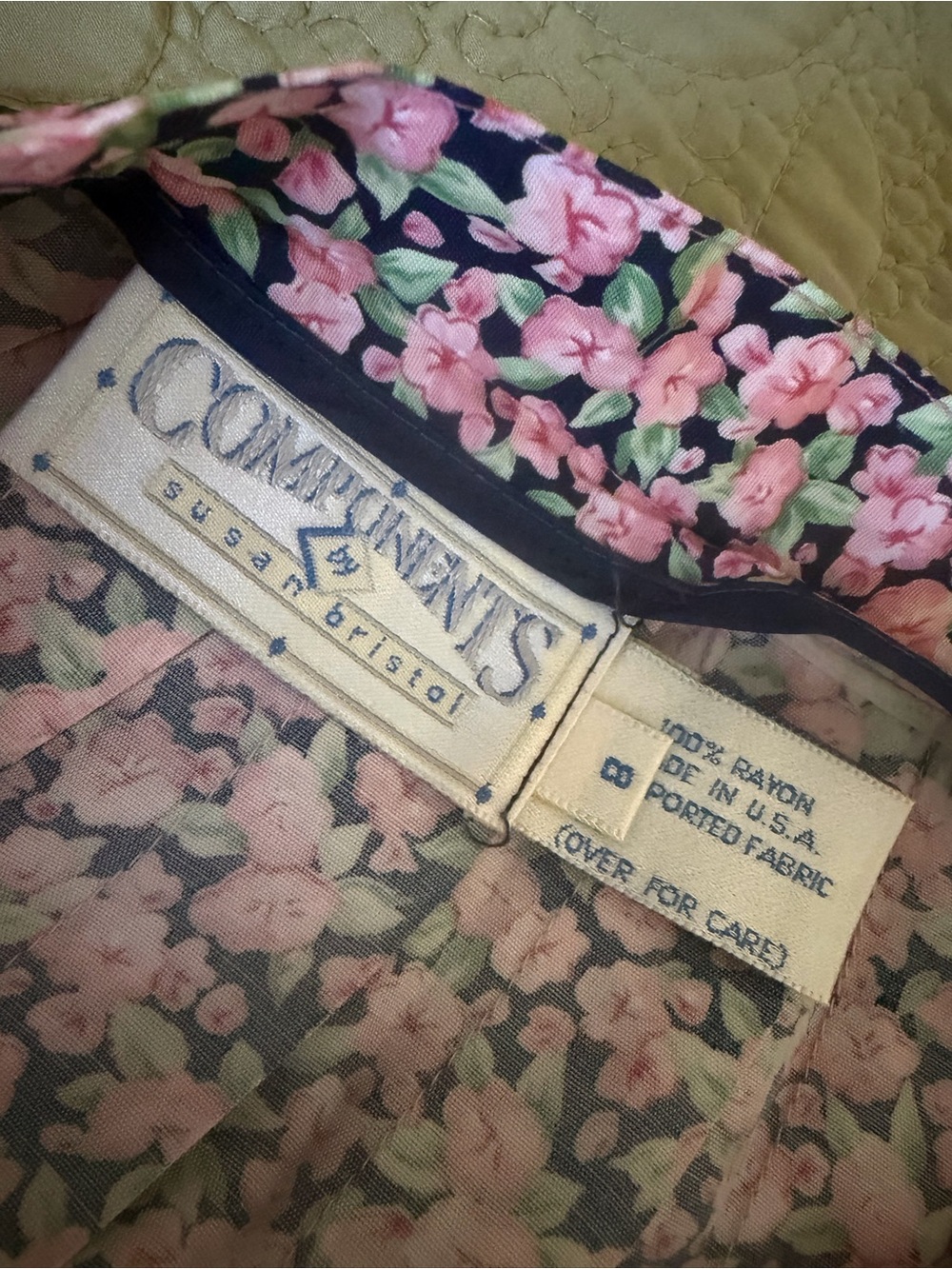Vintage 90s Components Pink Floral Ankle Maxi Skirt Cottagecore Boho Romantic 8 - Picture 10 of 12